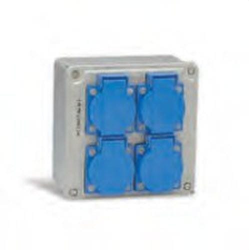 BJC - Caja 130x130 con 4 bases 2P+TT lateral 16A