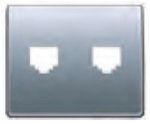 BJC - Tapa toma doble de teléfono 8 vías RJ-45 serie Mega en bronce