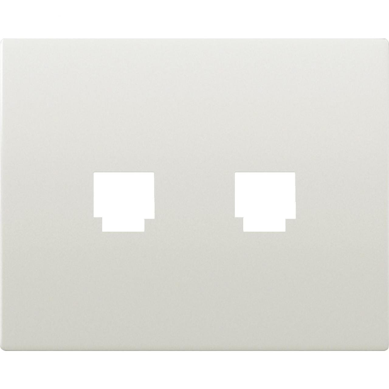 BJC - Tapa toma doble de teléfono 8 vías RJ-45 serie Mega en blanco satín