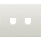 BJC - Tapa toma doble de teléfono 8 vías RJ-45 serie Mega en blanco satín