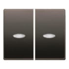BJC - Juego de teclas con doble interruptor conmutador con visor serie Mega en antracita cosso