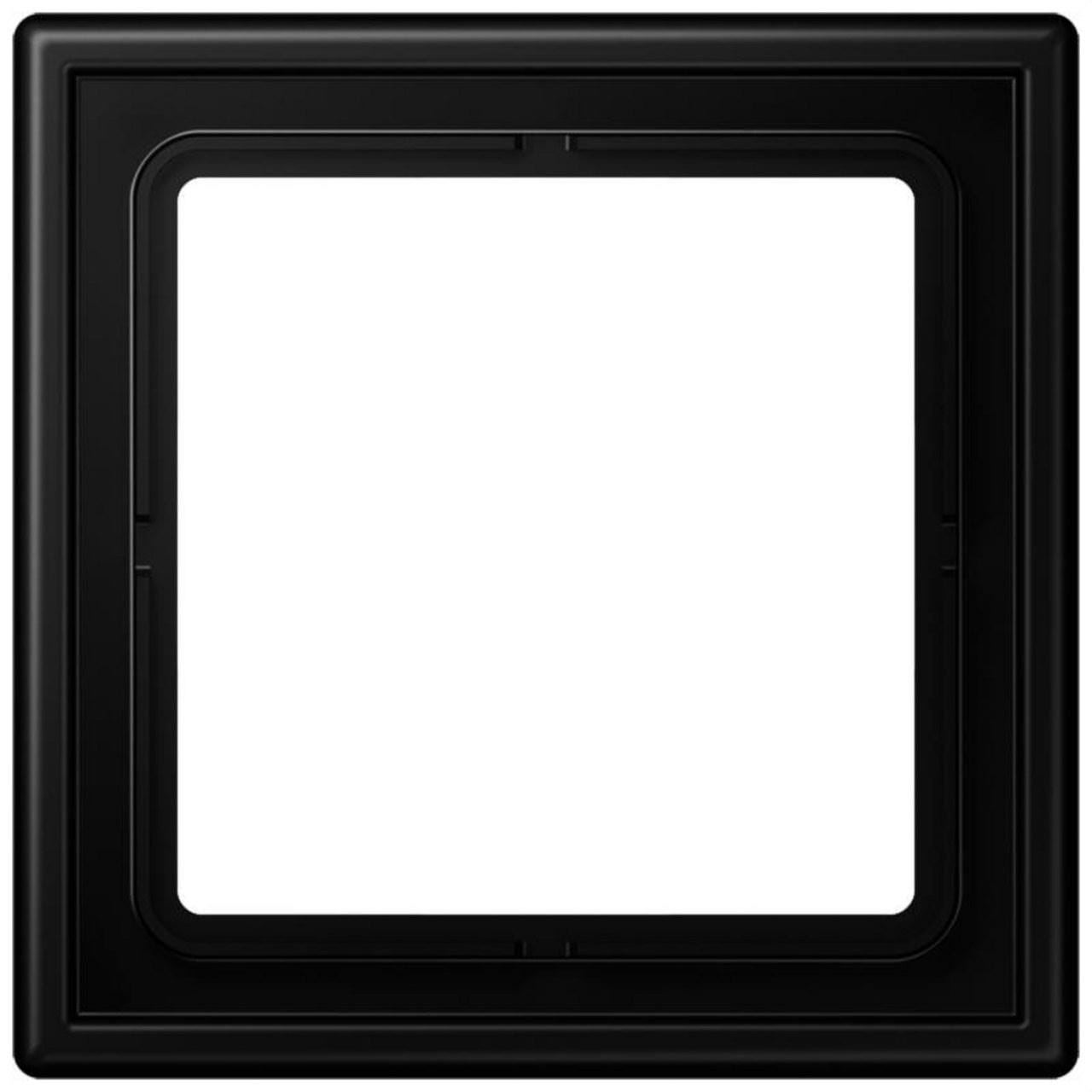 JUNG - Marco simple 81x81mm LS 990 lacado mate negro mate para montaje horizontal o vertical