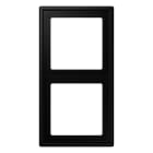 JUNG - Marco doble 81x152mm LS 990 lacado mate negro mate para montaje horizontal o vertical