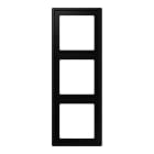 JUNG - Marco triple 81x223mm LS 990 lacado mate negro mate para montaje horizontal o vertical