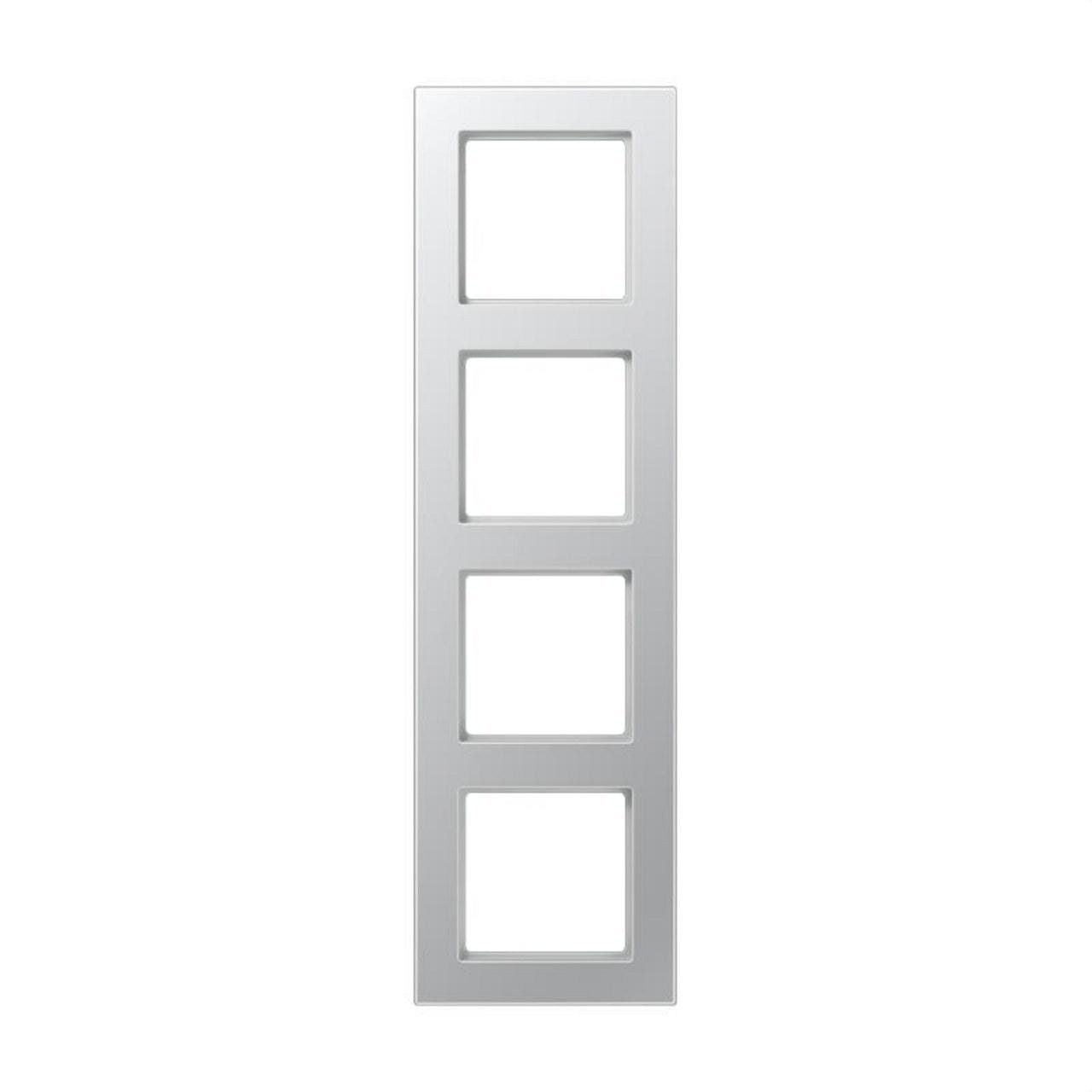 JUNG - Marco A550 cuadruple aluminio blanco alpino