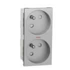 Schneider Electric - Base doble 2P+TTF 45° con piloto aluminio