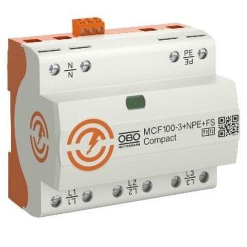 OBO BETTERMANN - Descargador combinado MCF100-3+NPE+FS intensidad de rayo y Descargador de sobretensiones