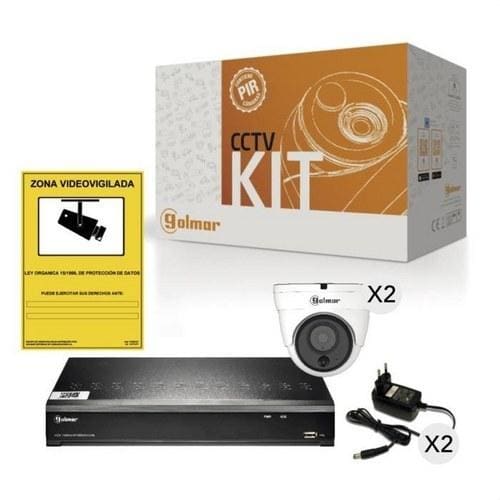 GOLMAR - KIT-2DHVR1P CON DVR Y DOS DOMOS PIR