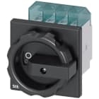 SIEMENS - Interruptor emergencia 4 polos frontal 4 taladros giratorio negro
