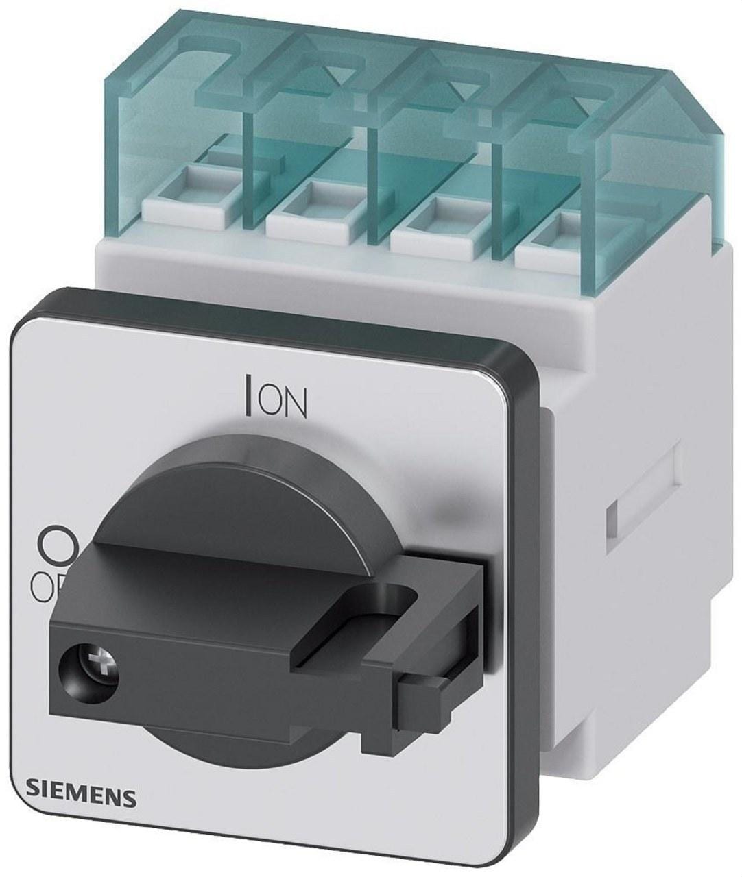 SIEMENS - Interruptor emergencia 4 polos frontal 4 taladros palanca negro