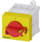 SIEMENS - Interruptor emergencia 4 polos suelo perfil 2 taladros palanca rojo amarillo