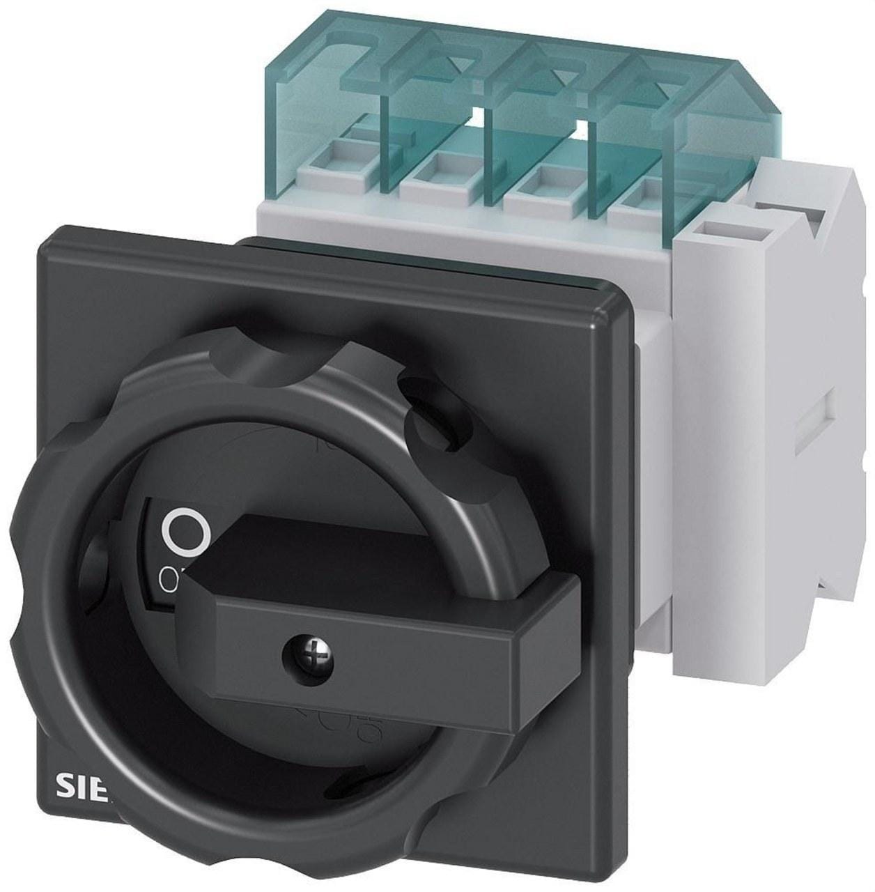 SIEMENS - Interruptor emergencia 4 polos frontal taladro central giratorio negro