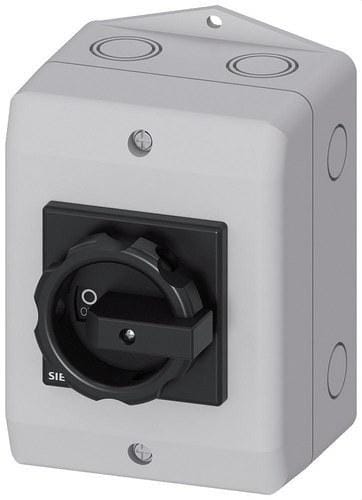 SIEMENS - Interruptor emergencia 3 polos borne N+PE IP65 giratorio negro