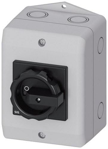 SIEMENS - Interruptor emergencia 4 polos borne N+PE IP65 giratorio negro