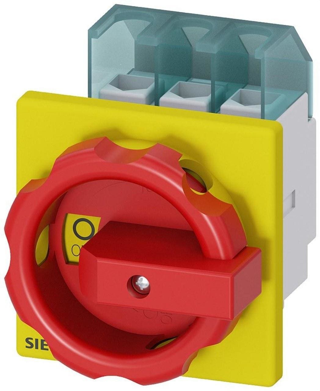 SIEMENS - Interruptor 3LD2 3 polos 25A 4 orificio frontal rojo / amarillo