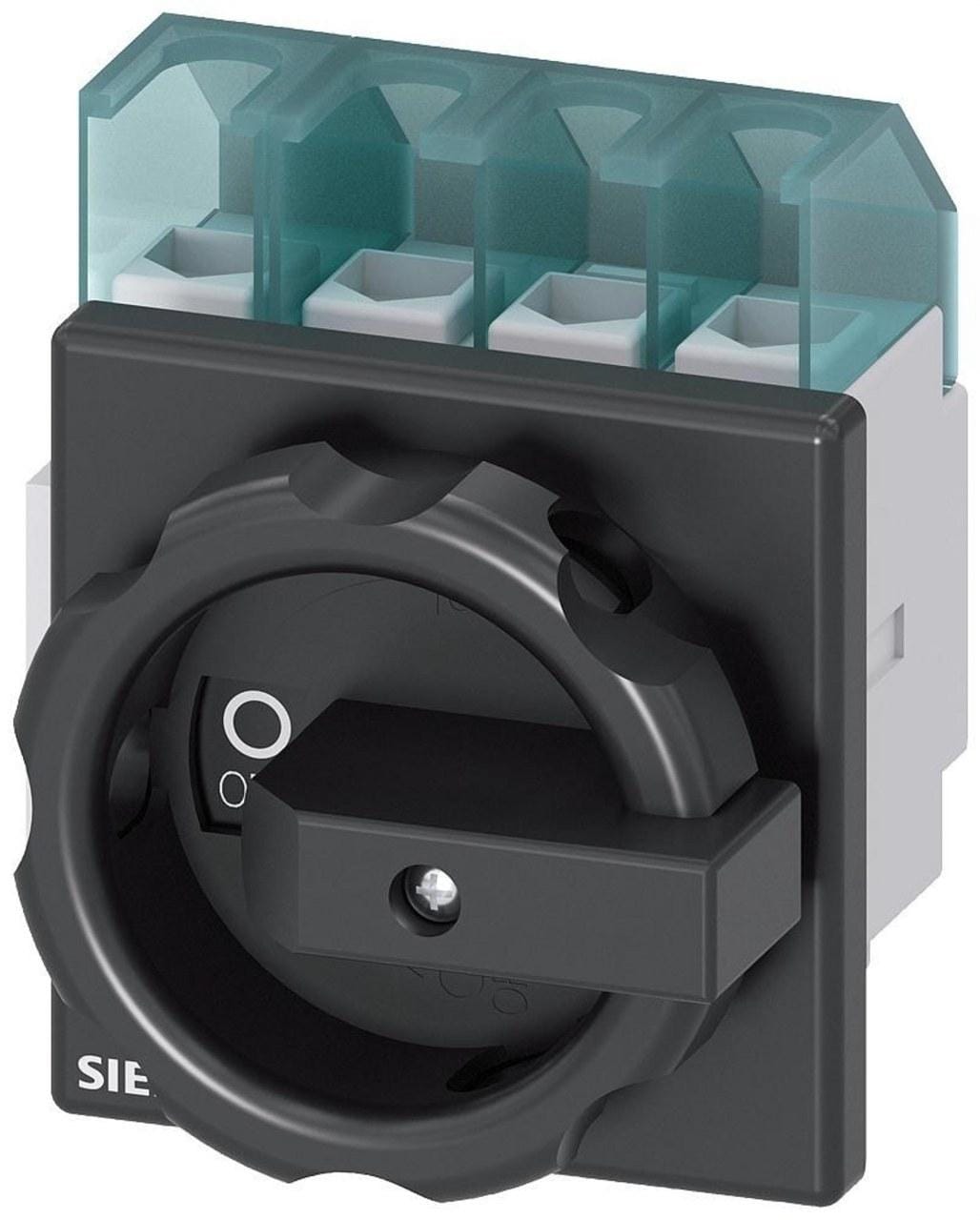 SIEMENS - Interruptor 3LD2 3 polos + neutro 25A 4 orificio frontal negro