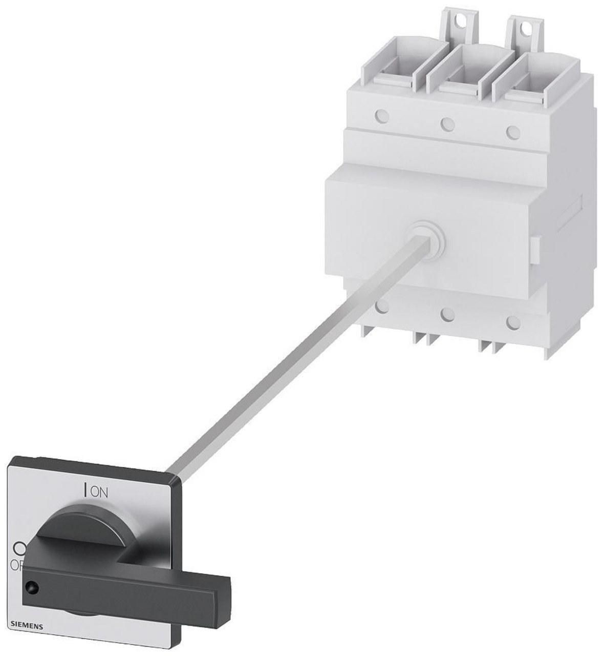 SIEMENS - Interruptor principal 3 polos frontal 4 orificios giratorio negro