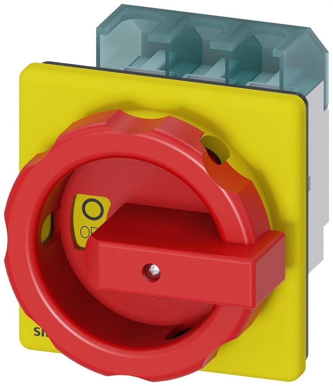 SIEMENS - Interruptor 3LD2 3 polos 63A 4 orificio frontal rojo/ amarillo