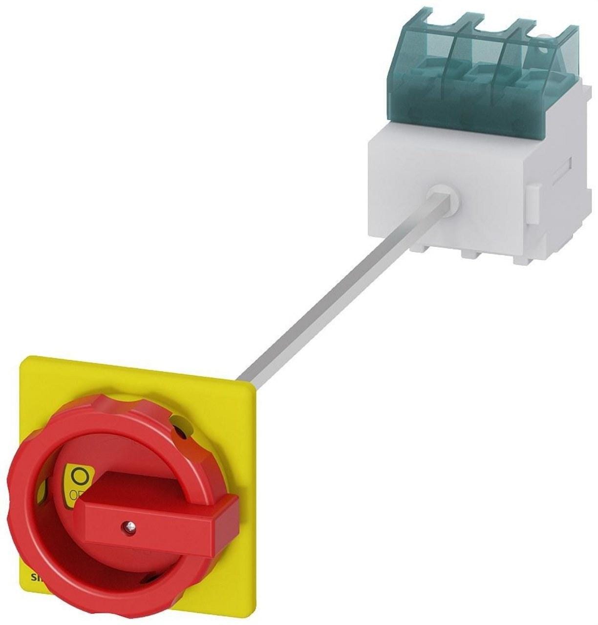 SIEMENS - Interruptor 3LD2 3 polos 63A 4 orificio base rojo / amarillo
