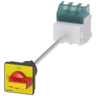 SIEMENS - Interruptor principal 3 polos perfil 2 taladros mando giratorio rojo / amarillo