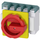 SIEMENS - Interruptor 100A accionamiento giratorio rojo amarillo borne neutro+borne polietileno