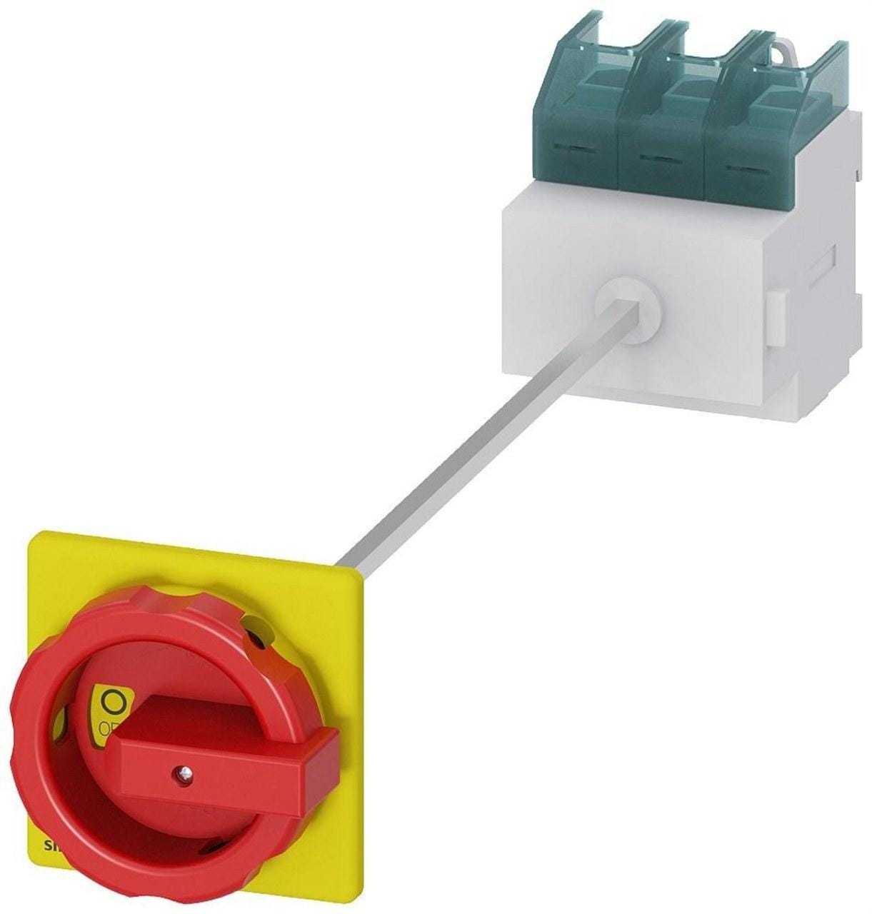 SIEMENS - Interruptor 3LD2 3 polos 100A 4 orificio base rojo / amarillo