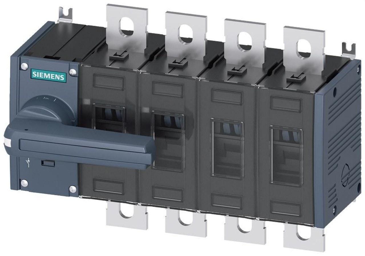 SIEMENS - Seccionador 250A tamaño 3 4 polos frontal izquierda conexión plana gris