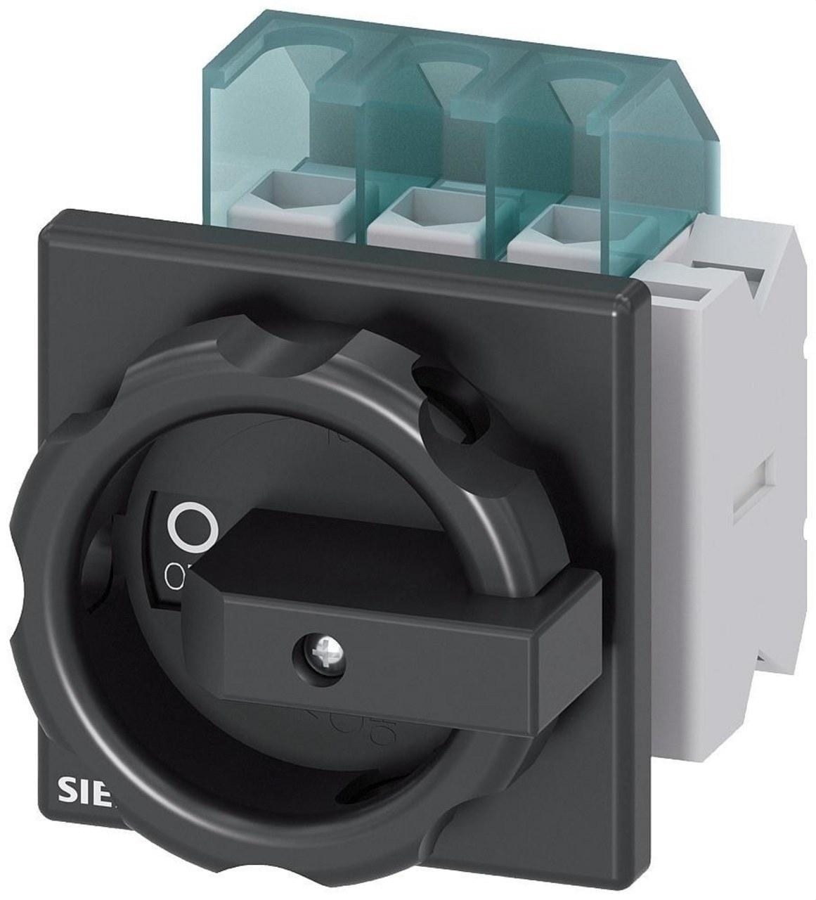 SIEMENS - Interruptor 3LD2 3 polos 25A 4 orificios frontal negro