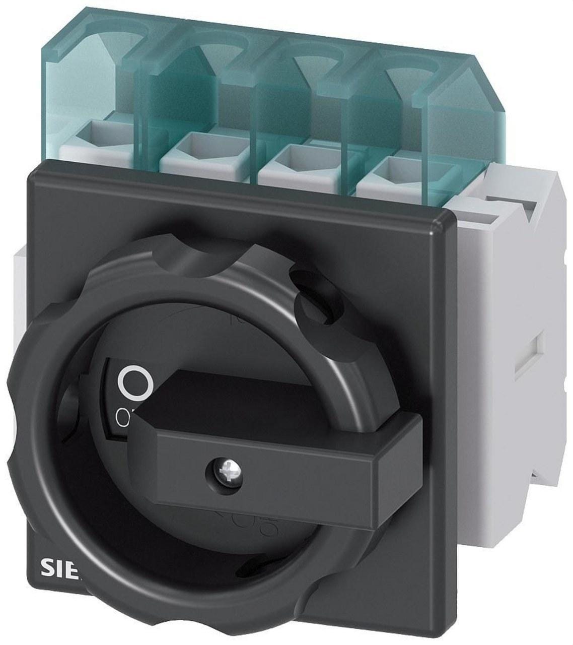 SIEMENS - Interruptor 3LD2 3 polos + neutro 25A 4 orificio frontal negro