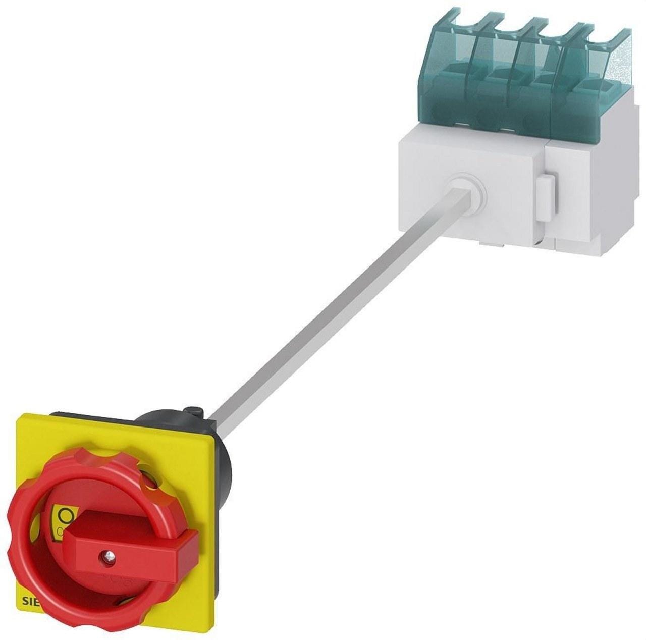 SIEMENS - Interruptor 3LD2 3 polos+neutro 25A 4 orificio base rojo / amarillo