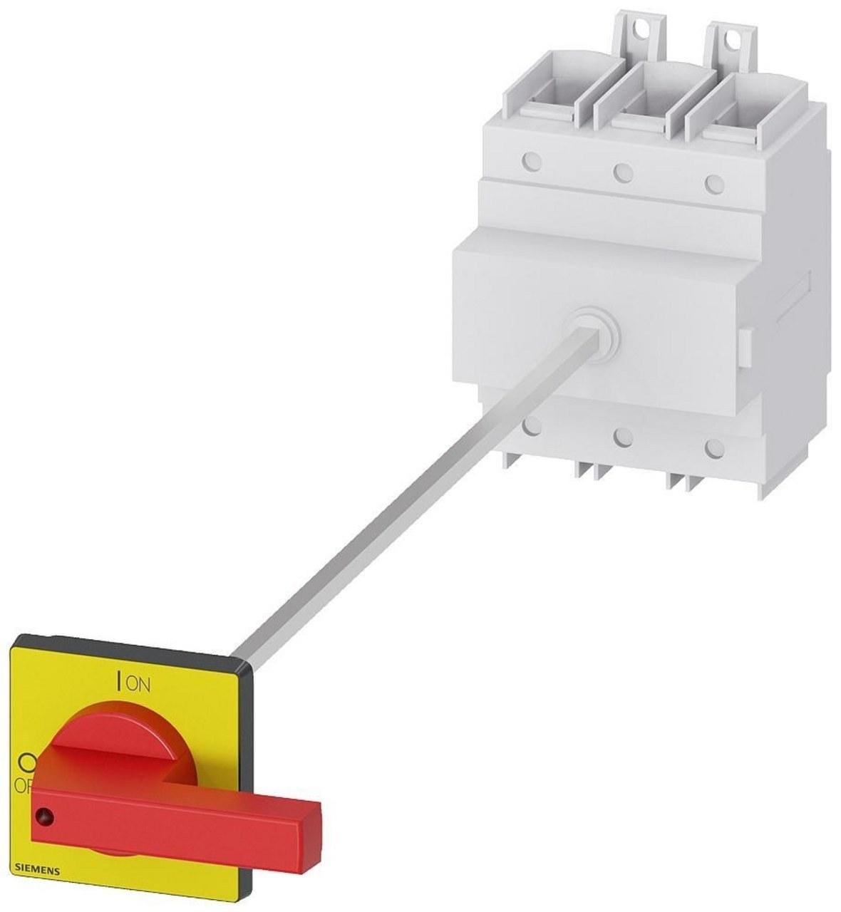 SIEMENS - Interruptor principal 3 polos frontal 4 taladro mando rojo / amarillo