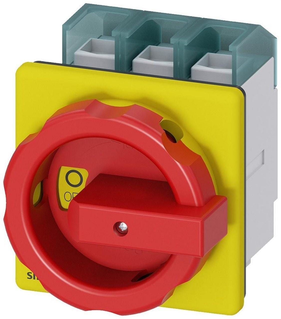 SIEMENS - Interruptor 3LD2 3 polos 100A 4 orificio frontal rojo / amarillo