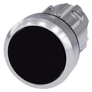 SIEMENS - Pulsador metálico brillante negro botón rasante sostenido