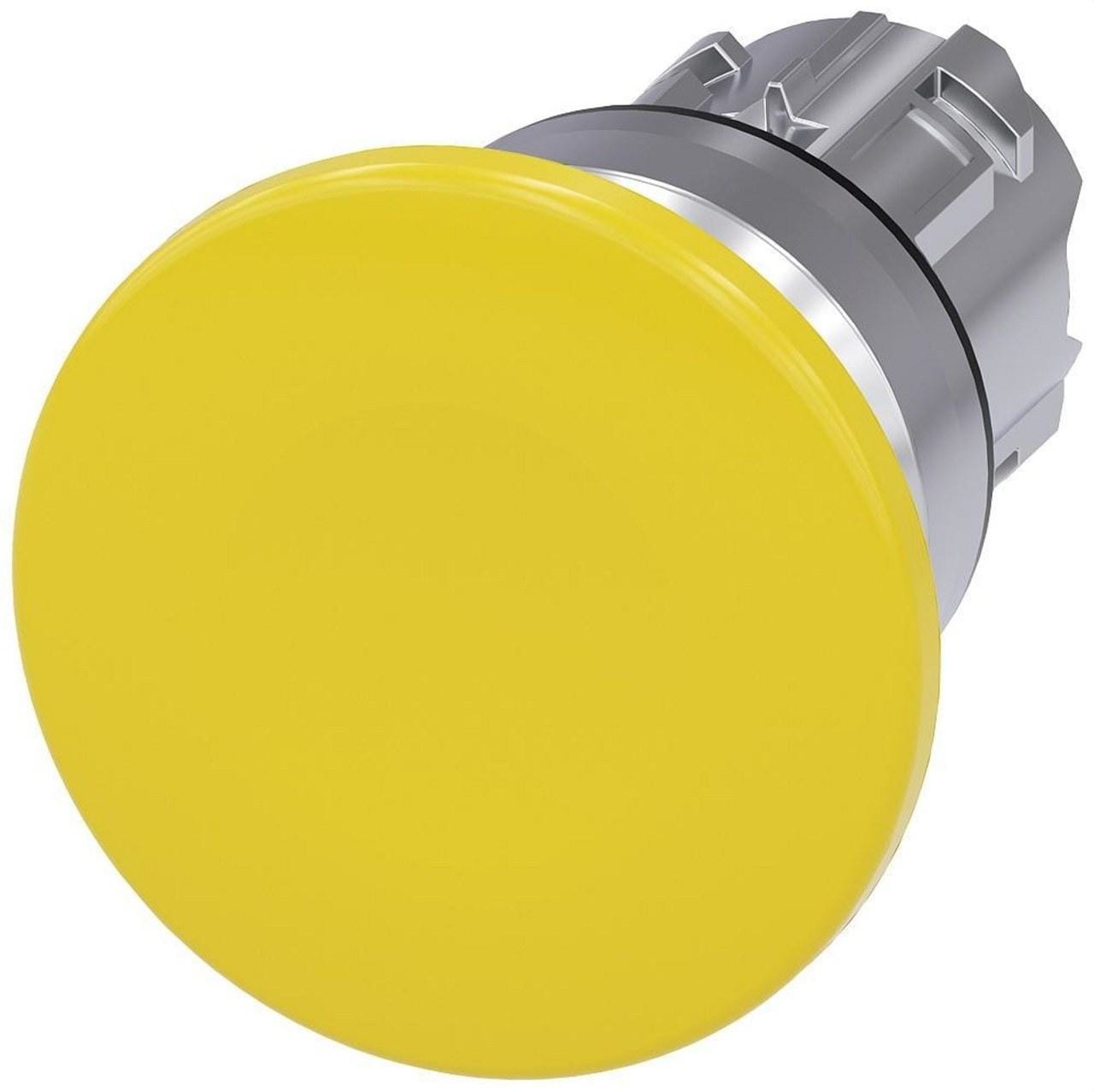 SIEMENS - Pulsador seta metálico brillante amarillo 40mm momentáneo