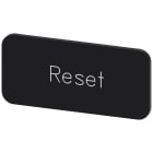 SIEMENS - Plaquita 12,5x27mm negro letras blanco inscripción RESET