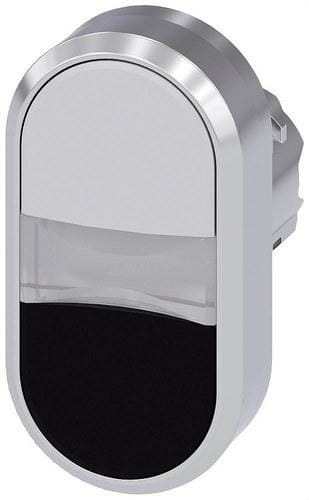 SIEMENS - Pulsador doble redondo metálico brillante blanco negro botón rasante