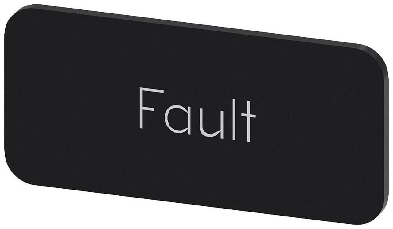 SIEMENS - Plaquita 12,5x27mm negro letras blanco inscripción FAULT