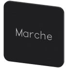 SIEMENS - Plaquita caja 22x22mm negro letras blanco inscripción MARCHE