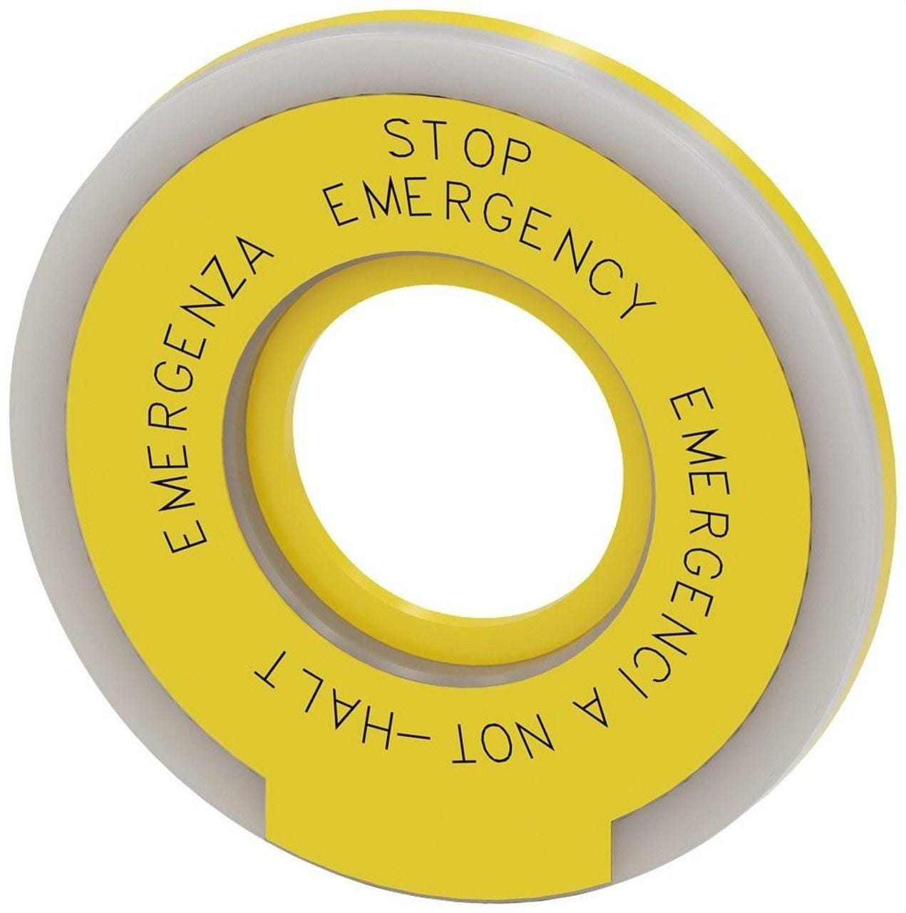 SIEMENS - Placa fondo pulsador seta amarillo paro de emergencia