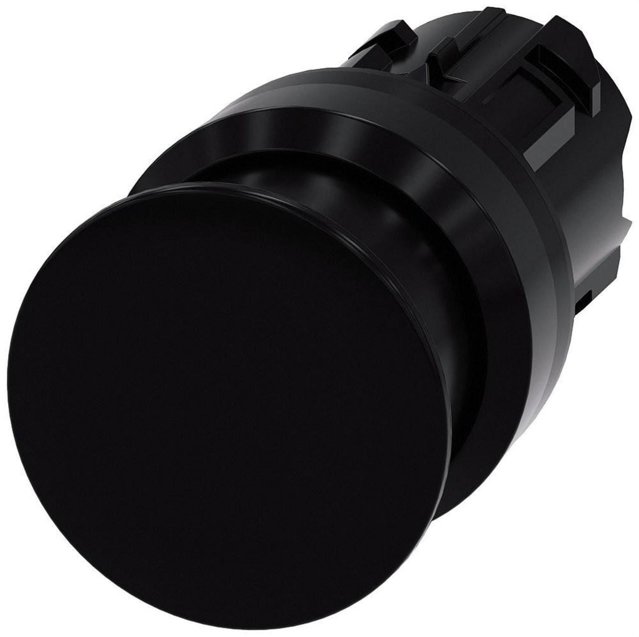 SIEMENS - Pulsador seta 22mm redondo plástico negro 30mm momentáneo