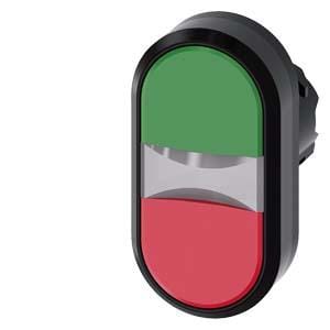SIEMENS - Pulsador doble redondo plástico verde rojo botón rasante