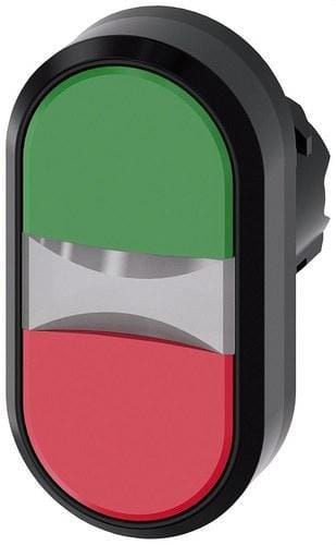 SIEMENS - Pulsador doble luminoso redondo verde rojo botón rasante