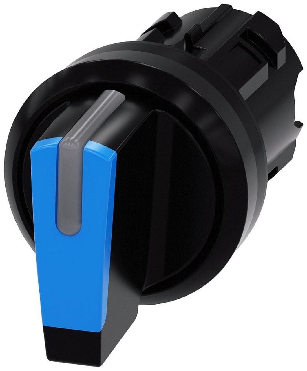 SIEMENS - Selector redondo azul manecilla corta I-O-II sostenido