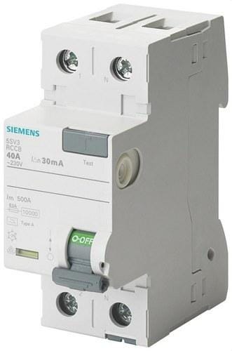 SIEMENS - Diferencial tipo-A 63A 1 polo + neutro 300mA 230V 2 módulos selectivo