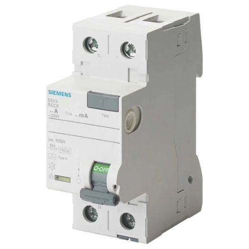 SIEMENS - Interruptor diferencial clase-AC maneta naranja 2 módulos 2 polos 25-30mA
