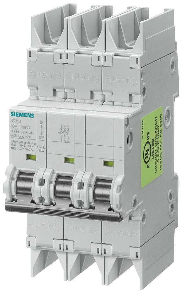 SIEMENS - Automático magnetotérmico 10kA 3 polos C 8A 489-480Y/277V