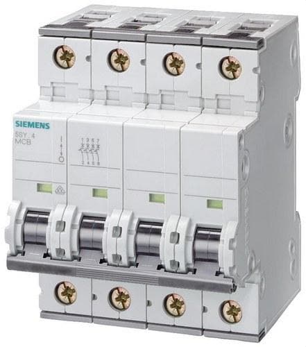SIEMENS - Interruptor automático accesoriable 15kA curva-C 4 polos 16A