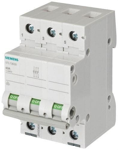 SIEMENS - Interruptor 70mm 230V 3 módulos 50mm² 3 polos 100A