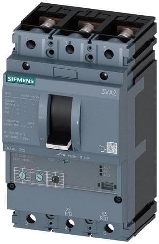 SIEMENS - Interruptor tamaño 250 clase-M 55kA 3 polos LSI 200A barra
