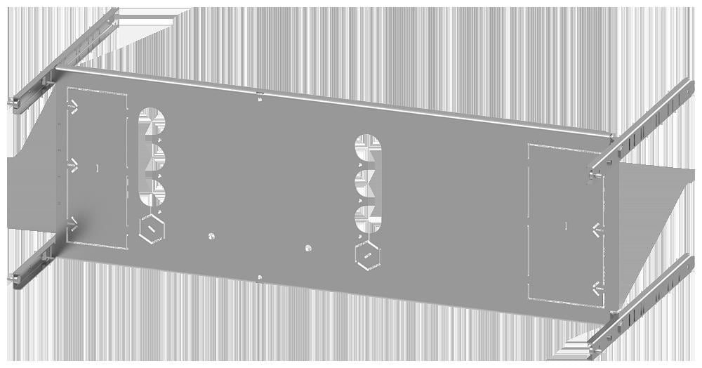 SIEMENS - Placa montaje 3VA23 400A 3 polos base 1 interruptor 250x800mm